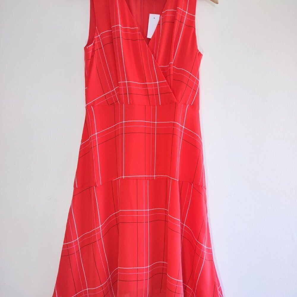 NWT Ann Taylor Dress Size 2 Hi-Low Flowy Hem "Old Money Preppy' Euro Summer Chic - Picture 3 of 9